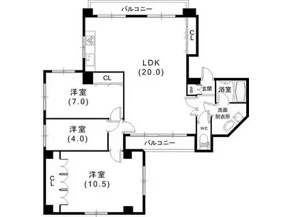 NOBSUN異人館通(3LDK/4階)の間取り写真