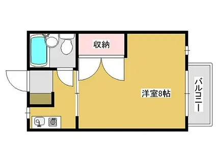 JR山陽本線 東加古川駅 徒歩8分 3階建 築40年(1K/3階)の間取り写真