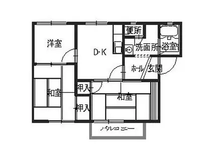 JR姫新線 本竜野駅 徒歩50分 2階建 築35年(3DK/2階)の間取り写真