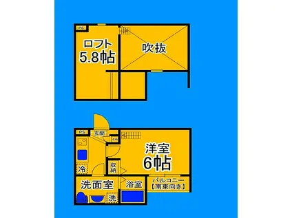 南海高野線 堺東駅 徒歩20分 2階建 築8年(1K/2階)の間取り写真