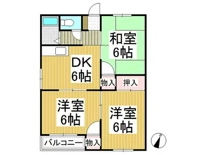 さかいコーポ(3DK/3階)の間取り写真