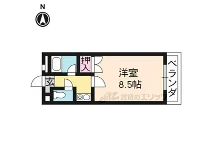 京都地下鉄東西線 椥辻駅 徒歩6分 3階建 築32年(1K/2階)の間取り写真