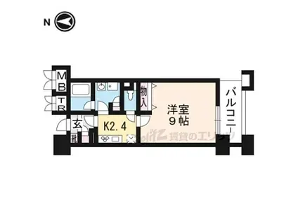 京都地下鉄東西線 東野駅(京都) 徒歩1分 10階建 築18年(1K/1階)の間取り写真