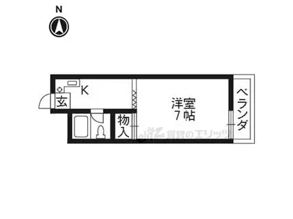 JR東海道・山陽本線 長岡京駅 徒歩8分 4階建 築45年(1K/3階)の間取り写真