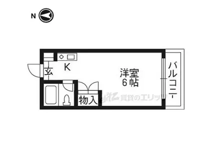 JR片町線(学研都市線) ＪＲ三山木駅 徒歩10分 4階建 築34年(ワンルーム/4階)の間取り写真