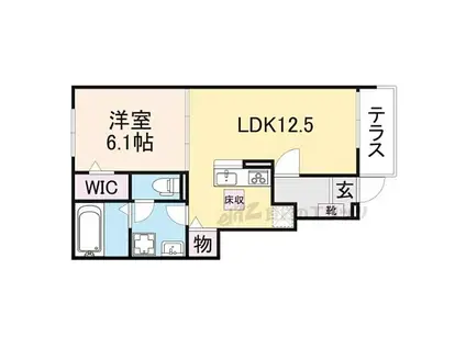 グリーンハイツ加茂II(1LDK/1階)の間取り写真