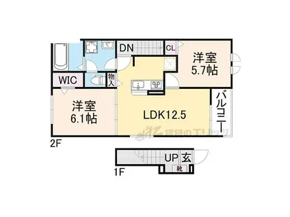 グリーンハイツ加茂II(2LDK/1階)の間取り写真