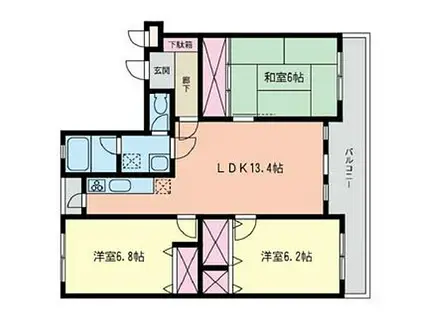 エスペラン相模大野(3LDK/4階)の間取り写真