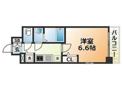 アドバンス神戸マーレ(1K/6階)の間取り写真