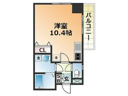 SDグランツ神戸大開通(ワンルーム/4階)の間取り写真