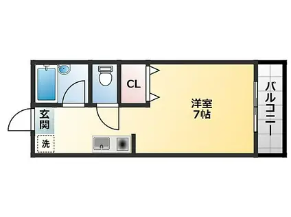 メゾン北花田(ワンルーム/3階)の間取り写真