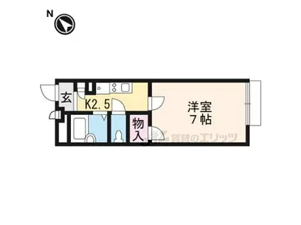 JR東海道・山陽本線 石山駅 徒歩22分 2階建 築13年(1K/1階)の間取り写真