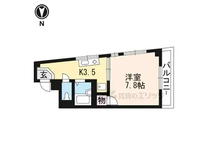 JR東海道・山陽本線 石山駅 徒歩7分 5階建 築32年(1K/4階)の間取り写真