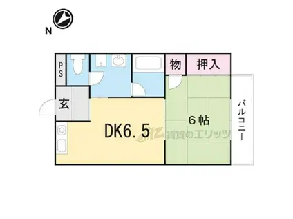 JR草津線 甲西駅 徒歩37分 2階建 築29年(1DK/1階)の間取り写真