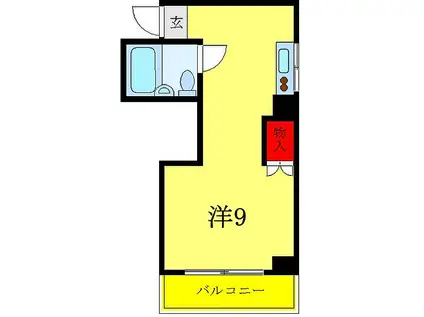 林田ビル(ワンルーム/3階)の間取り写真