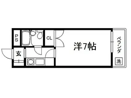 MLA京田辺(1K/2階)の間取り写真