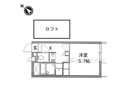 レオパレスゆう 藤ノ木(1K/1階)の間取り写真