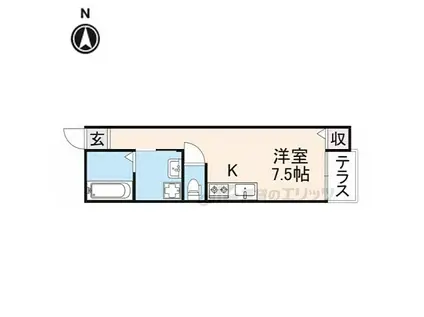 グラディート富雄(ワンルーム/1階)の間取り写真