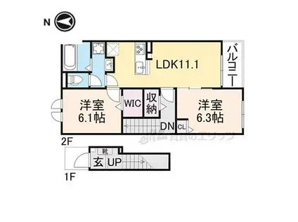 アストラル ファインII(2LDK/2階)の間取り写真