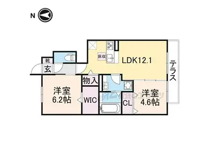 エスペランサ ミヤマ(2LDK/1階)の間取り写真