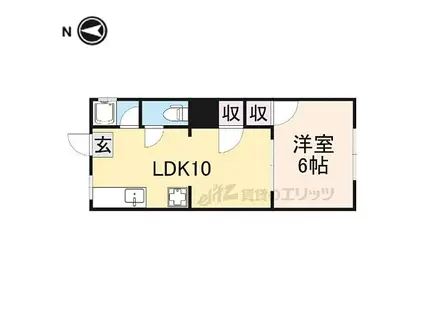 エトワール八幡(1LDK/2階)の間取り写真