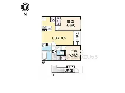 カーサ匠(2LDK/2階)の間取り写真