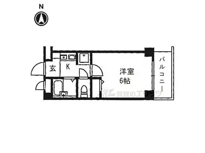 京阪本線 枚方市駅 徒歩2分 4階建 築29年(1K/4階)の間取り写真