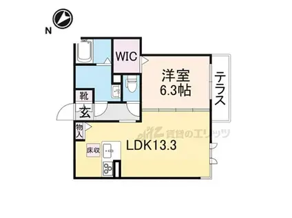 モンパルクいこまI(1LDK/1階)の間取り写真