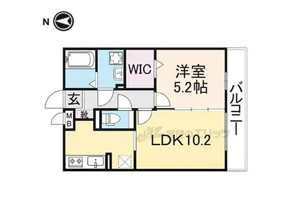 近鉄奈良線 大和西大寺駅 徒歩7分 3階建 築16年(1LDK/3階)の間取り写真