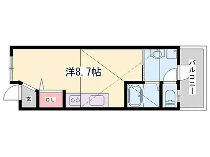 JR加古川線 滝野駅 徒歩34分 2階建 築6年(ワンルーム/2階)の間取り写真