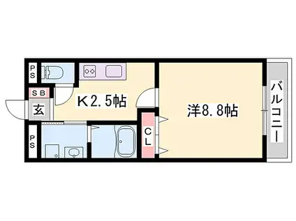アーバンレジデンス東加古川(1K/5階)の間取り写真