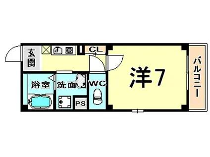 FLOWER尼崎(1K/3階)の間取り写真