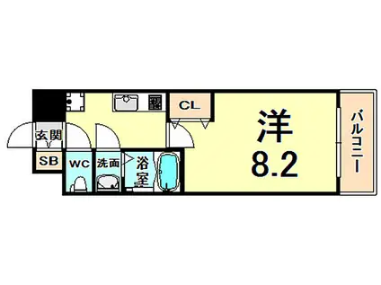 パークフラッツ尼崎(1K/9階)の間取り写真