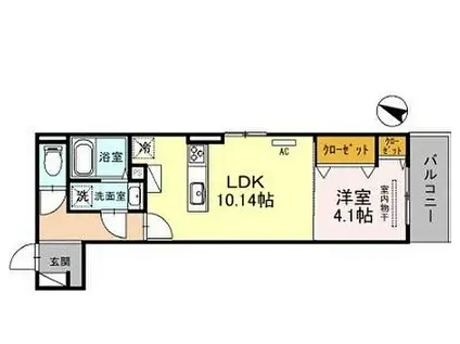 CUORE魚崎(1LDK/2階)の間取り写真