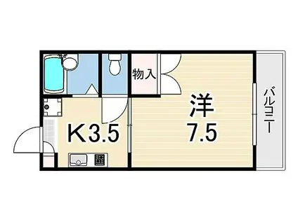 メゾン戸崎通(1K/2階)の間取り写真