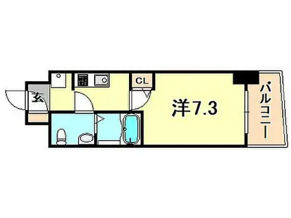セレニテ神戸プリエ(1K/11階)の間取り写真