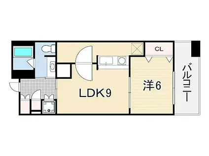 カトルセゾン(1LDK/8階)の間取り写真