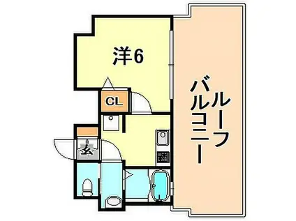 エステムコート神戸元町IIリザーヴ(1K/6階)の間取り写真