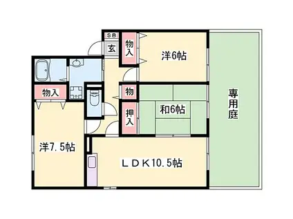 JR東海道・山陽本線 網干駅 徒歩29分 2階建 築28年(3LDK/1階)の間取り写真