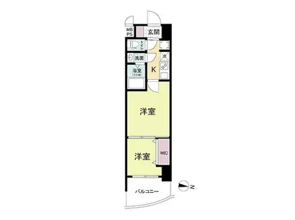 セレニテ神戸ミラクシュッド(2K/3階)の間取り写真