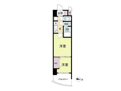 セレニテ神戸ミラクシュッド(2K/4階)の間取り写真