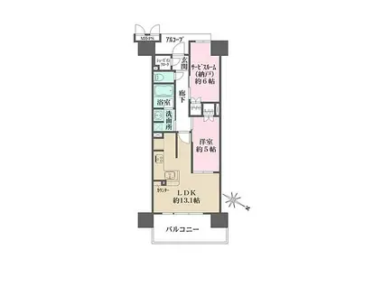 ワコーレ神戸三宮トラッドタワー(2LDK/7階)の間取り写真