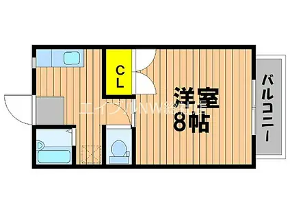 JR吉備線 東総社駅 徒歩21分 2階建 築26年(1K/2階)の間取り写真