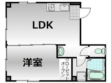 コーメプレイス第2ビル(1LDK/4階)の間取り写真