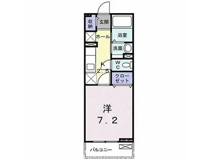 JR予讃線 丸亀駅 徒歩3分 2階建 築12年(1K/2階)の間取り写真