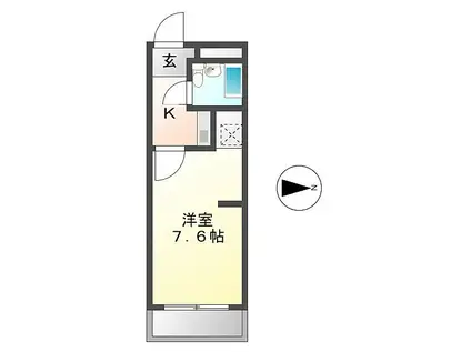 CASA月ノ会(1K/3階)の間取り写真