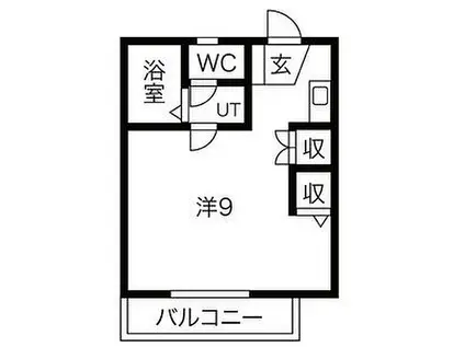 サンピュア レモン(ワンルーム/2階)の間取り写真