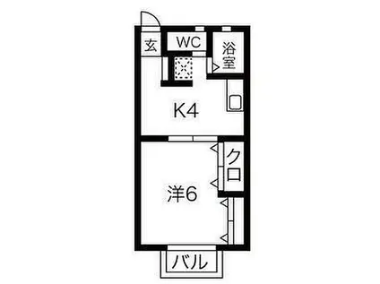 トマト一番館(1K/1階)の間取り写真