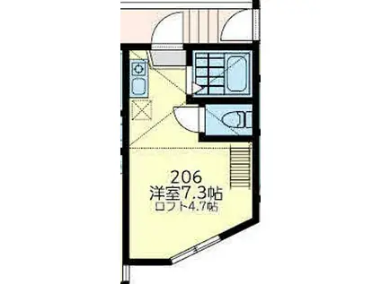 京急逗子線 六浦駅 徒歩7分 2階建 築2年(ワンルーム/2階)の間取り写真