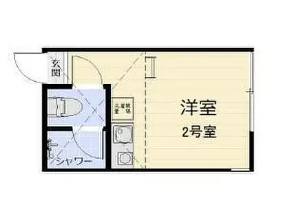 横浜市営地下鉄ブルーライン 阪東橋駅 徒歩15分 2階建 築11年(ワンルーム/2階)の間取り写真